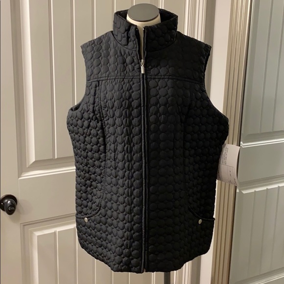 Laura Ashley Jackets & Blazers - BLACK CIRCLE QUILTED VEST